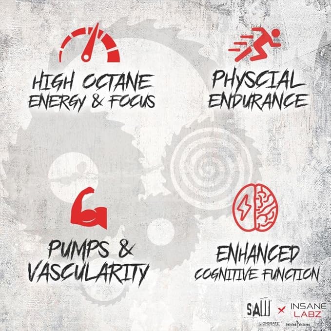 Insane Labz Psychotic SAW, High Stim Pre Workout Powder with OxyGold??and AMPiberry®,Extreme Lasting Energy with Teacrine®,Focus with CognitIQ® and Endurance (30 Servings (Pack of 1), Blue Raspberry)