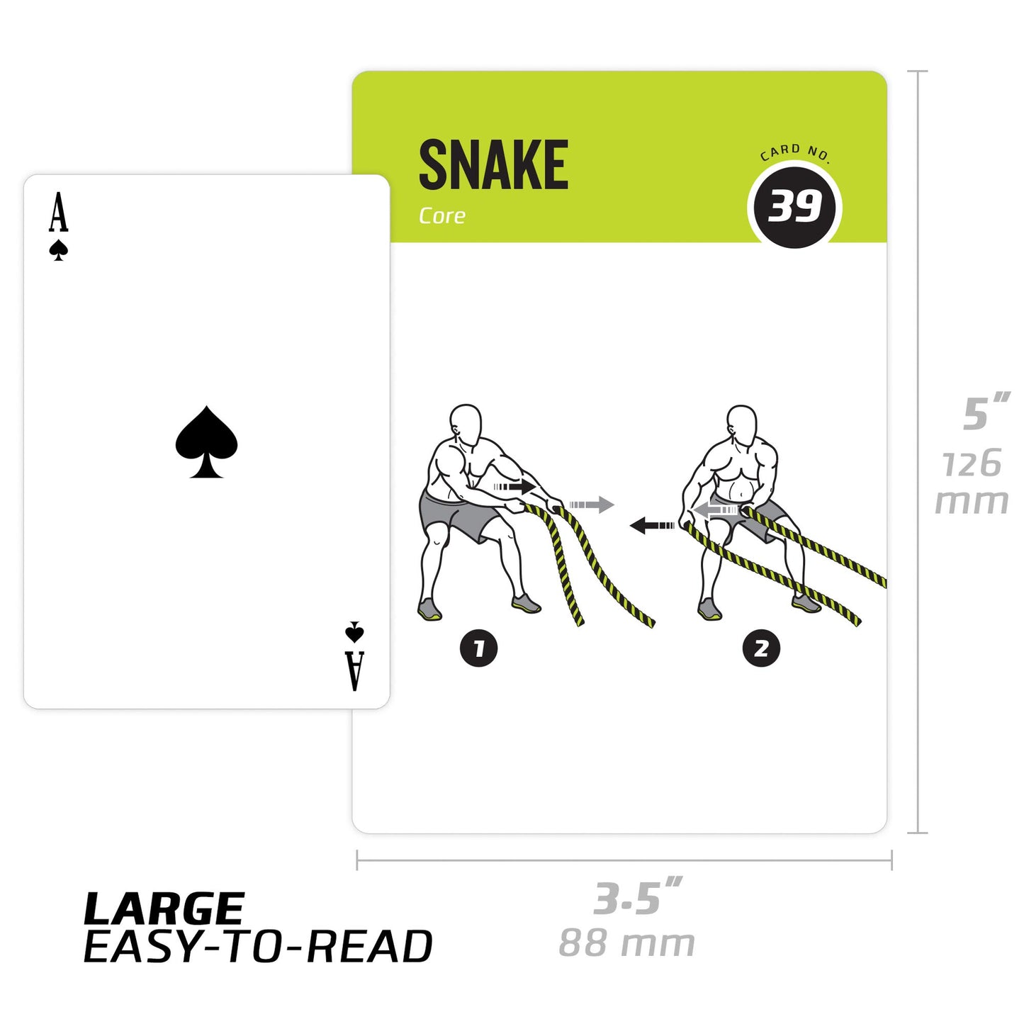 Battle Rope Exercise Cards for Home Workouts, Set of 62 - with Guided Strength Training Workout