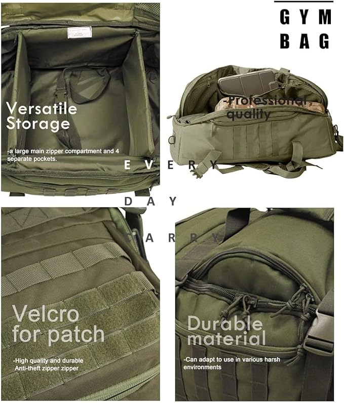 3 In 1 Tactical 85L Military Backpack Travel Duffle Bag for Weekender Gym Workout Deployment