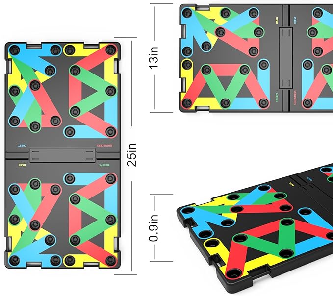 Solid Push Up Board 15 in 1 Home Workout Equipment Multi-Functional Pushup Stands System Fitness Floor Chest Muscle Exercise Professional Equipment Burn Fat Strength Training Arm Men & Women Weights