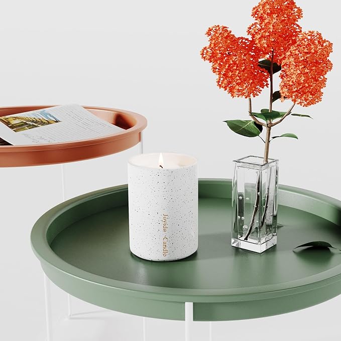 14OZ Jasmine Cashmere Scented Candle - Aromatherapy Candles with Lid - Soy Candles for Home Scented - Luxury Ceramic Jar Candle for Bedroom Kitchen Home Decor, Housewarming Party