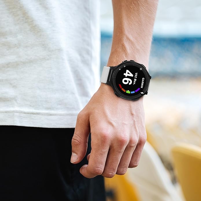 Elastic Nylon Watchband Compatible with Garmin Forerunner 235/220/230/620/630/735XT,Soft Adjustable Sport Stretchy Replacement Strap for Forerunner 235 Lite/Approach S20/S6/S5 Accessory