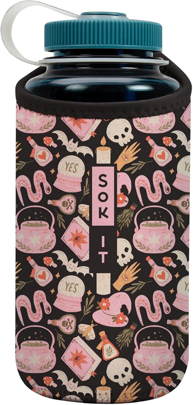 Sok It BotlSok Water Bottle Sleeve Insulated Neoprene Cover (Spellbound, Fits 32oz Nalgene)