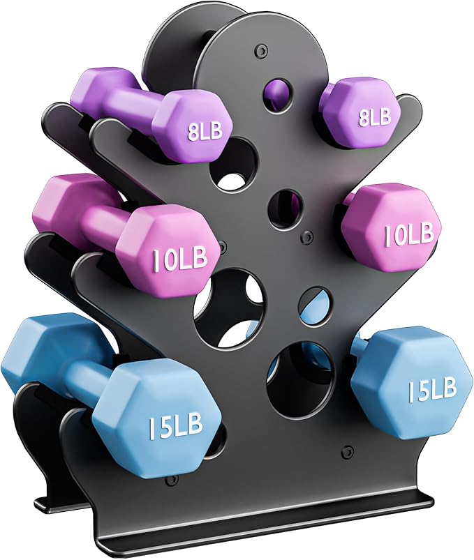 Dumbbell Rack Stand Only(Dumbbells Not Included) - Dumbbell Storage Rack with/without Wheels, Space Saver for Home Gym.