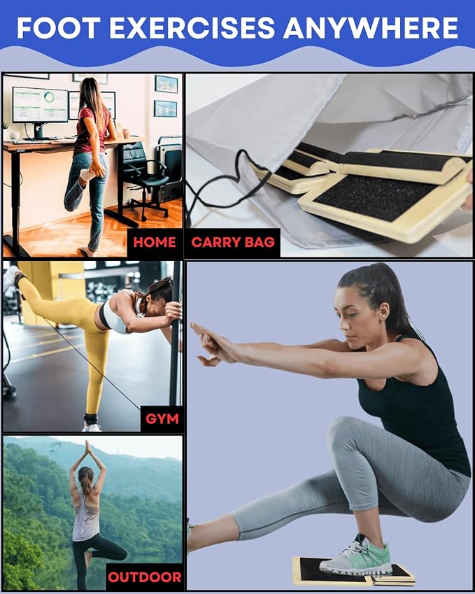 Ankle Strengthener, Single Leg Balance Board for Ankle Rehab, Foot Trainer for Mobility, Foot Stretcher for Sprained Ankle, Balancing Wobble Board, Posture Board, Arch Trainer with Brace