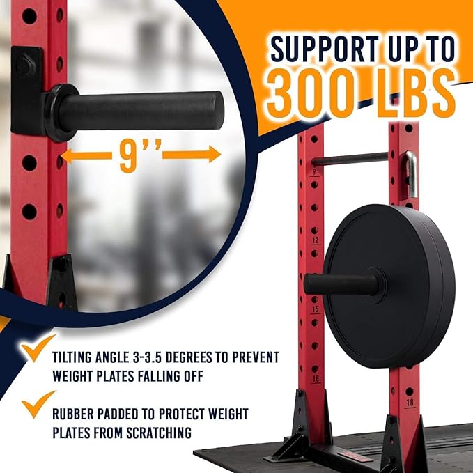 Yes4All Power Rack J-Hooks & Attachments ??Heavy Duty Barbell Holders Compatible with 2x2 & 3x3 Power Racks for Home Gym