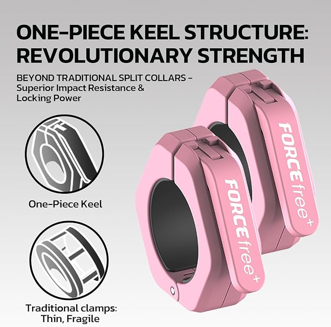 Barbell Clips (Pair), Barbell Clamps, Quick Release Olympic Barbell Clamps with Anti Slip TPR Grip, Barbell Collars for Secure Weightlifting & Powerlifting (Black) (NO MAG, Black)