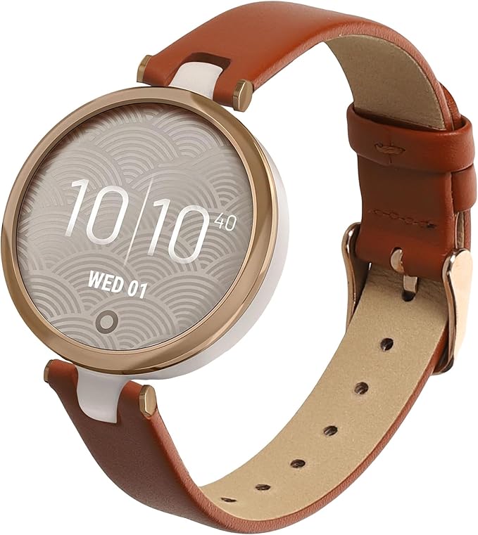 kwmobile Real Leather Watch Strap Compatible with Garmin Lily Sport - Fitness Tracker Replacement Sports Wristband with Clasp