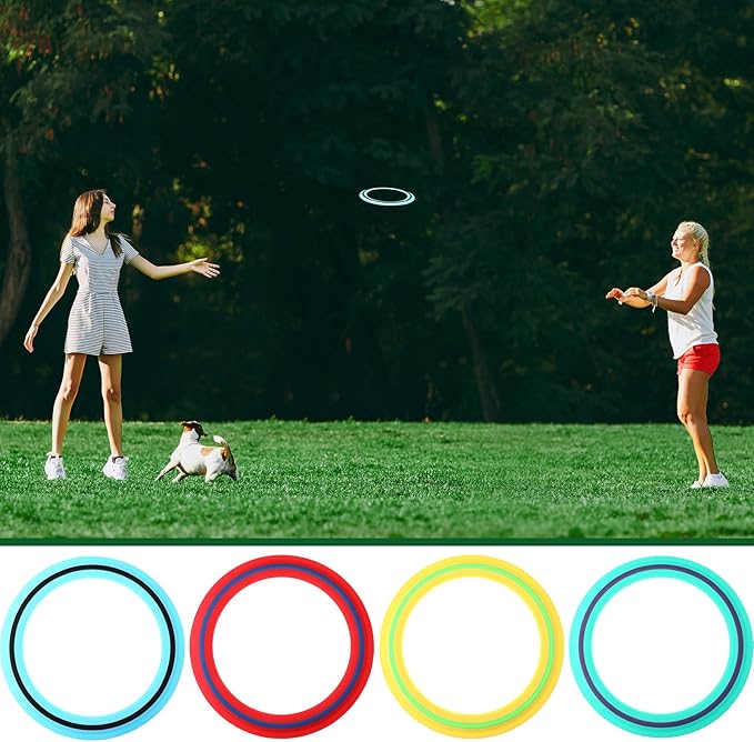 12 Pack Flying Ring 11 Inch Flying Disc Bulk for Backyard Beach Outdoor Soft Sport Discs for Beach Pool Backyard Camping Activities Sport Playing Toss Game Gift
