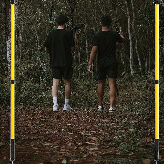 TNZMART Black Spring Agility Training Pole Set Soccer Plug-in Type Dribbling Pole Coaching Sticks for Sports, Traning, Warning