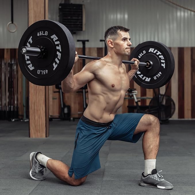 RITFIT Olympic Barbell 4ft/4.8ft/6ft - 2 Inch Weight Bar for Strength Training, Weightlifting, Squat, Deadlift, Bench Press, Curl, Overhead Press - 350lbs/500lbs Capacity