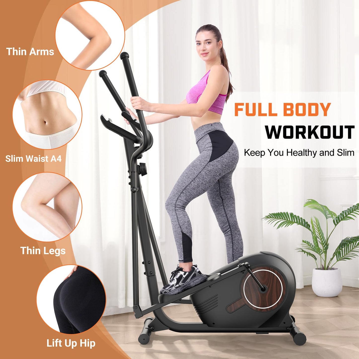 ANCHEER Elliptical Exercise Machine, Elliptical Trainer for Home Gym, Exercise Equipment 500Lbs Max