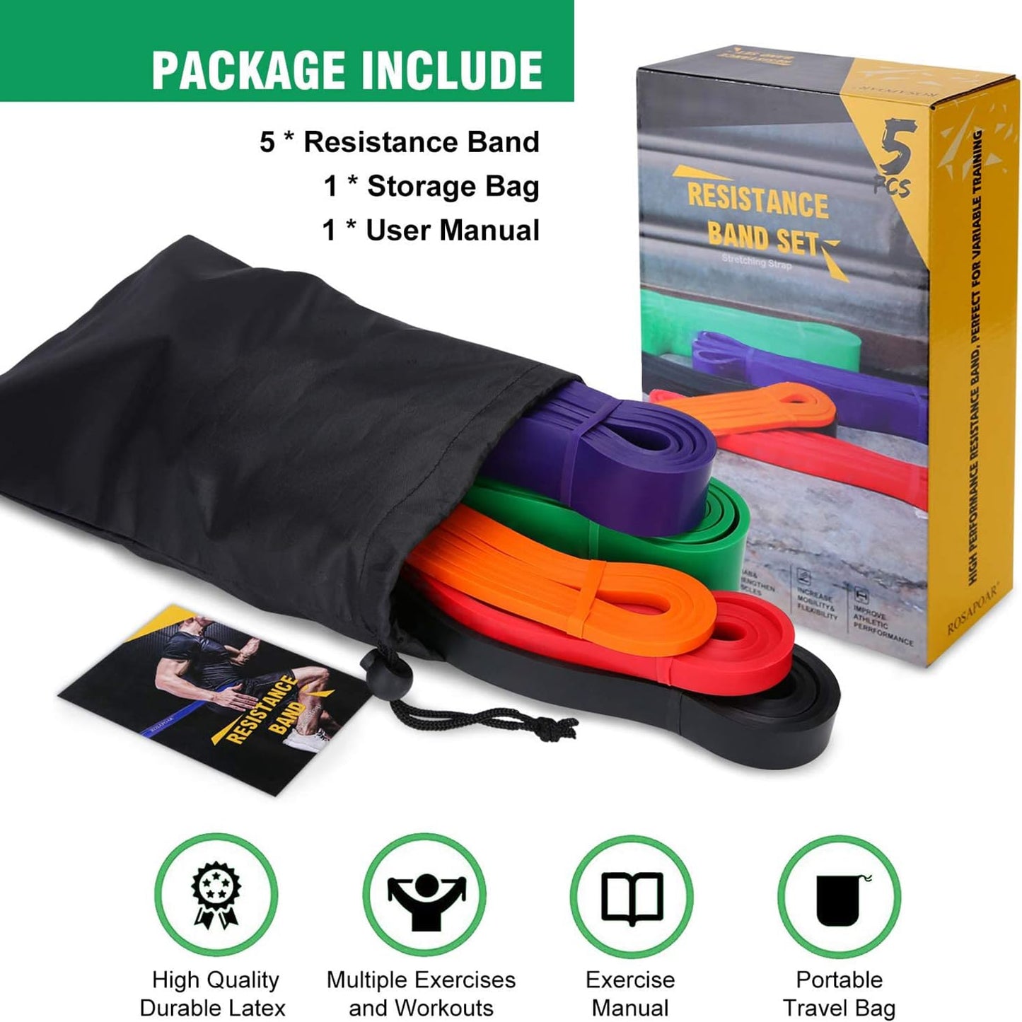 Resistance Bands, Pull Up Assist Bands - Workout Bands, Eexercise Bands for Working Out, Fitness