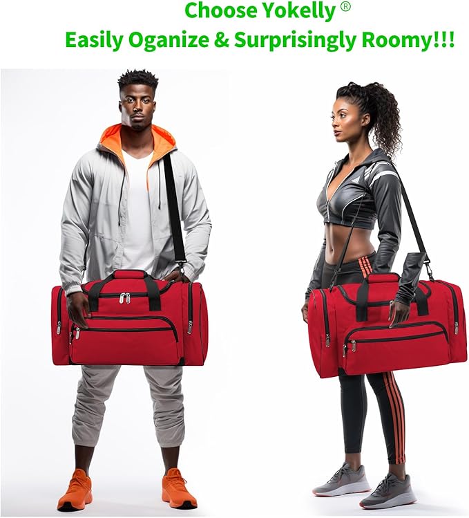 Sports Duffel Bag 22 Inch Travel Gym Duffle - Red