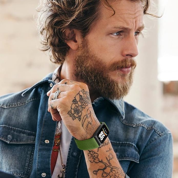 2 Pack Elastic Bands Compatible with Xiaomi Smart Band 9 Active Women Men, Soft Nylon Replacement Sport Wriststrap for Redmi Band 3