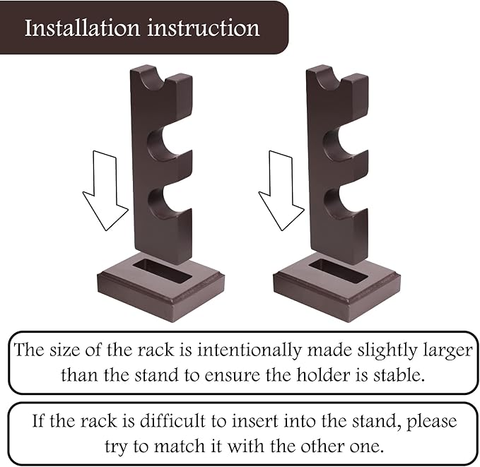 ChampWe Wizard Wand Display Stand Wooden Magic Wands Holder 3 Tiered for Collection Brown