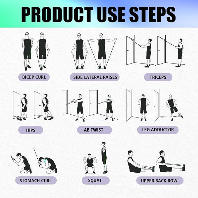 WHATAFIT Resistance Bands, Exercise Bands,Resistance Bands for Working Out, Work Out Bands with Handles for Men and Women Fitness, Strength Training Home Gym Equipment