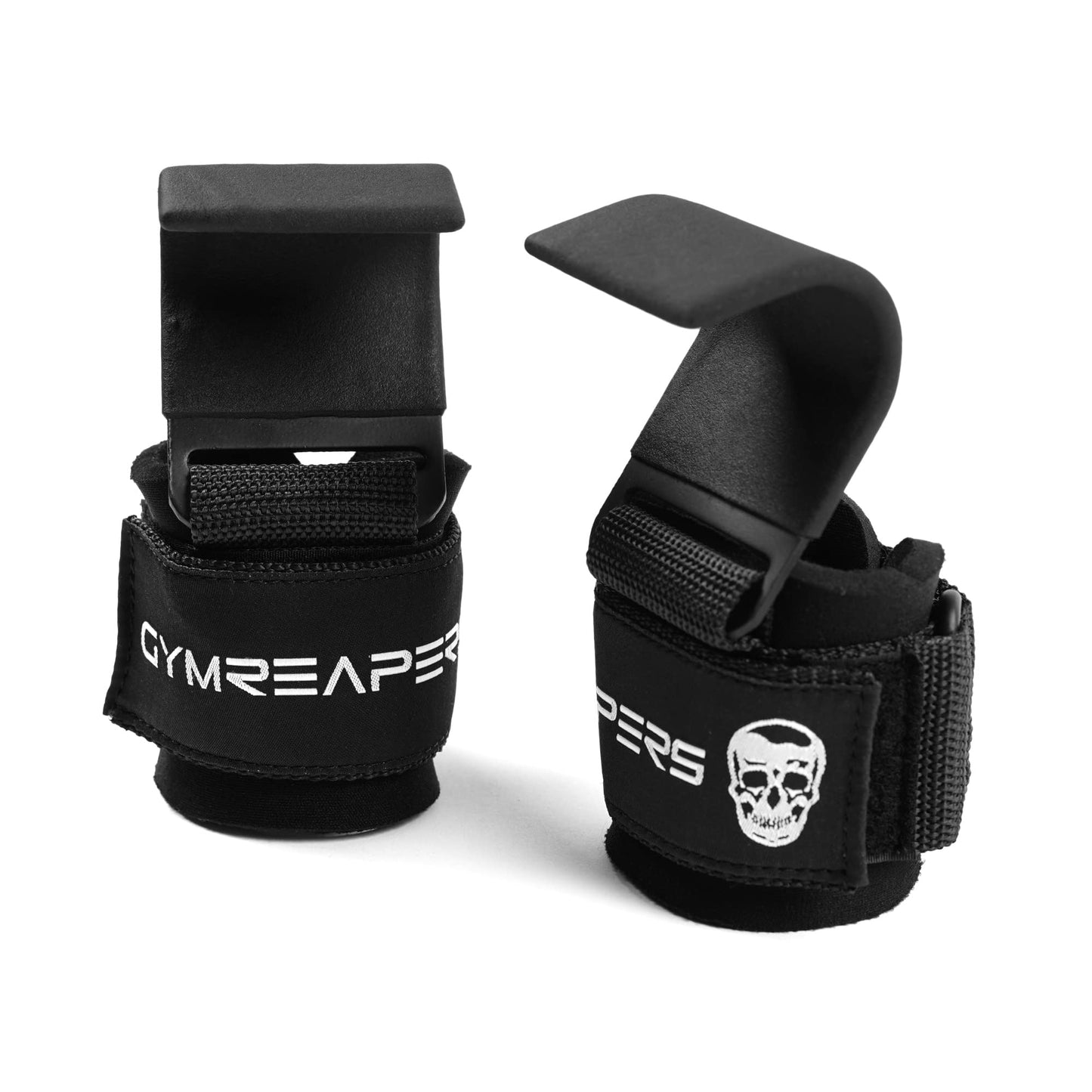 Gymreapers Weight Lifting Hooks (Pair), Heavy Duty Power Wrist Straps Hand Grip Support For