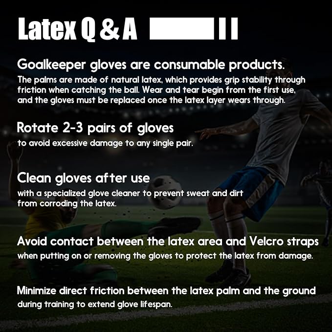 Soccer Goalkeeper Gloves with Finger Protection to Prevent Injuries, Strong Grip for Tough Tackles, Breathable Goal Keeper Gloves for for Kids, Youth and Adult