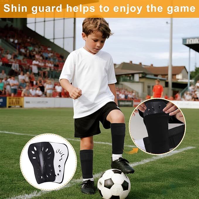 2 Pairs Shin Guards Soccer for Kids,Shin Pads Extra Lightweight Breathable Slide in Shin Guard for Football Training Match Outdoor Activities Protective Slip-in Shin Guards for Boys Girls