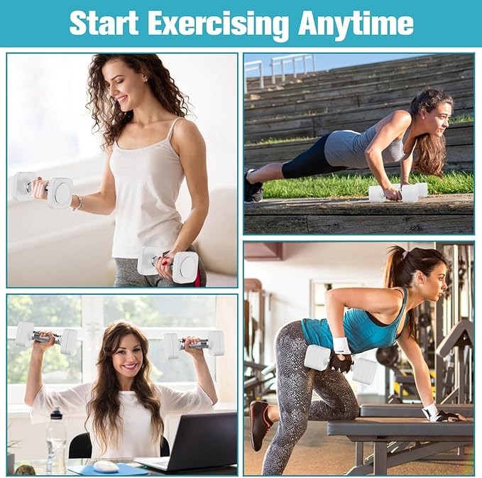 22LBS Adjustable Dumbbells Set, Adjustable Weight Dumbbells with 4 Levels 4.4lb, 6.6lb, 8.8lb, 11lb, Hand Weights Sets for Women/Men Home Gym Full Body Workout