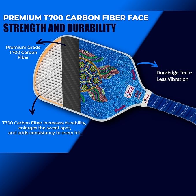 4Joy Pickleball Paddle Premio Series - Thermoformed Premium T700 Carbon Fiber Pickleball Paddless - Professional Pickleball Rackets for Women & Men - 16mm Honeycomb Core - USAP Approved