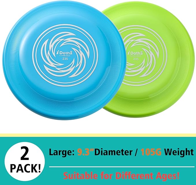 Sports Flying Disc, 2 Pack Compeition Flying Discs, Lightweight Durable Flying Disc Toys for Backyard Beach Lawn Park Outdoor Games, 105 Gram 9.3 Inch Disc.