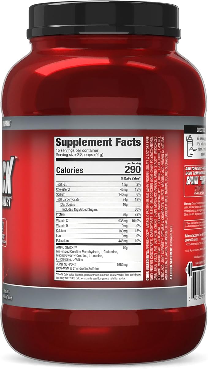 Myogenix Aftershock Post Workout ??Muscle Growth Whey Protein Powder ??Speeds Up Muscle Growth and Recovery ??Supports Joint Health and Replenishes Glycogen ??Fruit Punch, 3 lbs