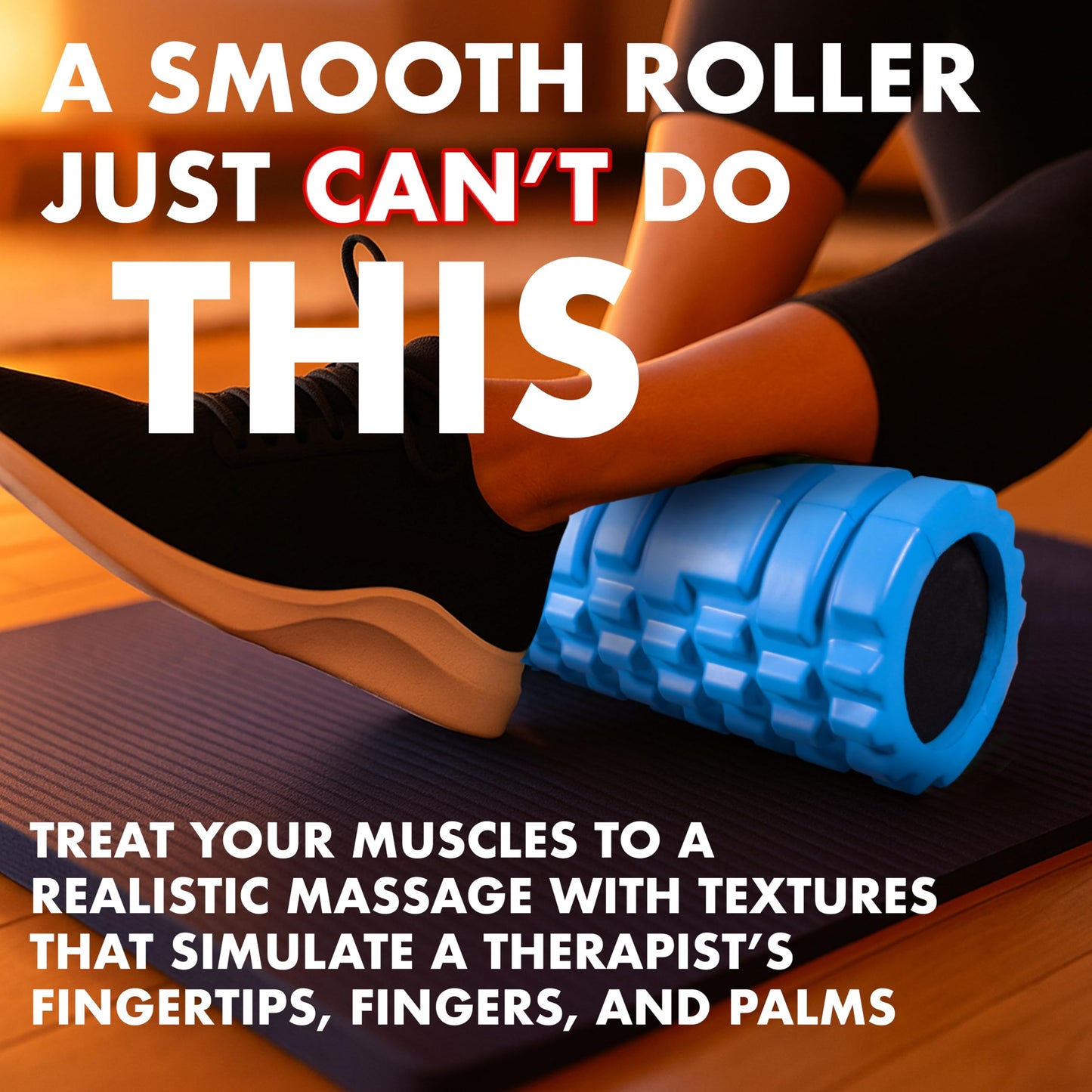 321 STRONG Patented 3-Zone Massage Roller, Medium Density for Exercise