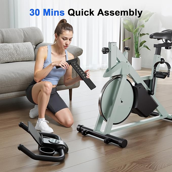 Superun Exercise Bike, Stationary Bikes for Home Gym with 32-Level Magnetic Resistance, 300LBS Capacity Indoor Cycling Bike with Comfortable Seat, LED Display