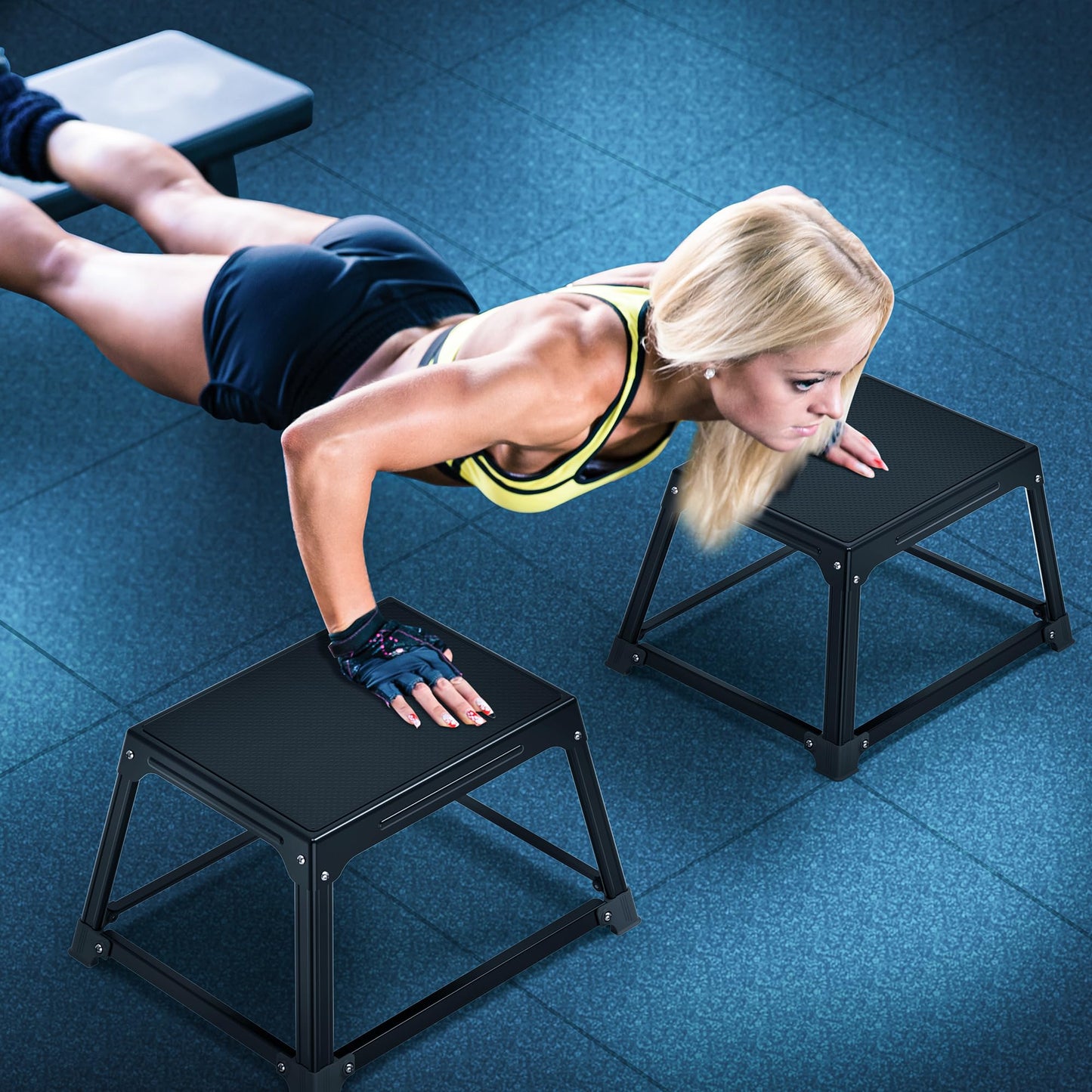 GanFindX Metal Plyometric Jump Box 12 Inch Steel Box for Home Gym Training