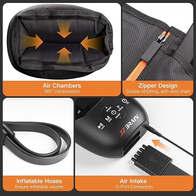Sequential Air Compression Recovery System : Professional Sequential Compression Boots for Fast Recovery & Circulation Improvement ??Full Leg Recovery Device for Athletes Runners Gym (Medium)