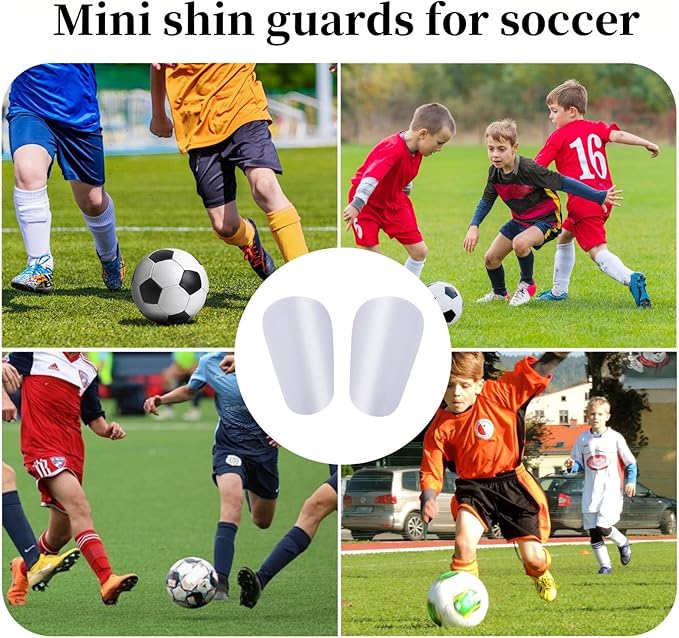 2 Pairs Mini Shin Guards Youth Soccer Tiny Shin Protective Pads Small Shin Guards Miniature Shin Pads Professional Protection for Soccer Players Kids Teenagers