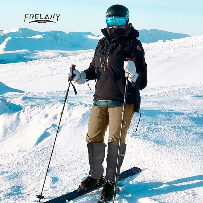 Frelaxy Leg Gaiters Ultra HIGH-Performance Hunting Gaiters, 100% Waterproof Hiking Gaiters with Upgraded Rubber Foot Strap, Adjustable Snow Boot Gaiters
