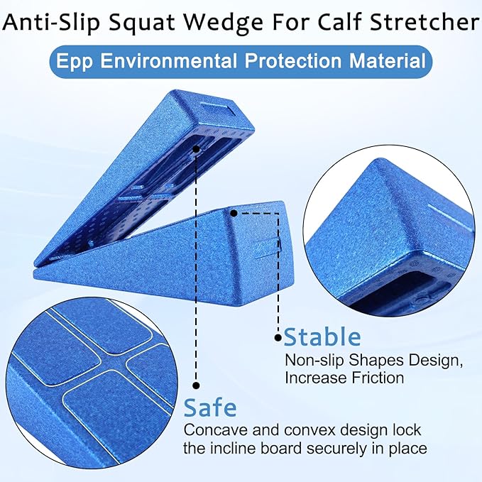 Slant Board Squat Wedge for Calf Stretchingï¼? Pcs 12" x 6.3" Foot Stretcher Balance Board for Plantar Fasciitis, Adjustable Foam Slant Board Wedge Great for Exercises