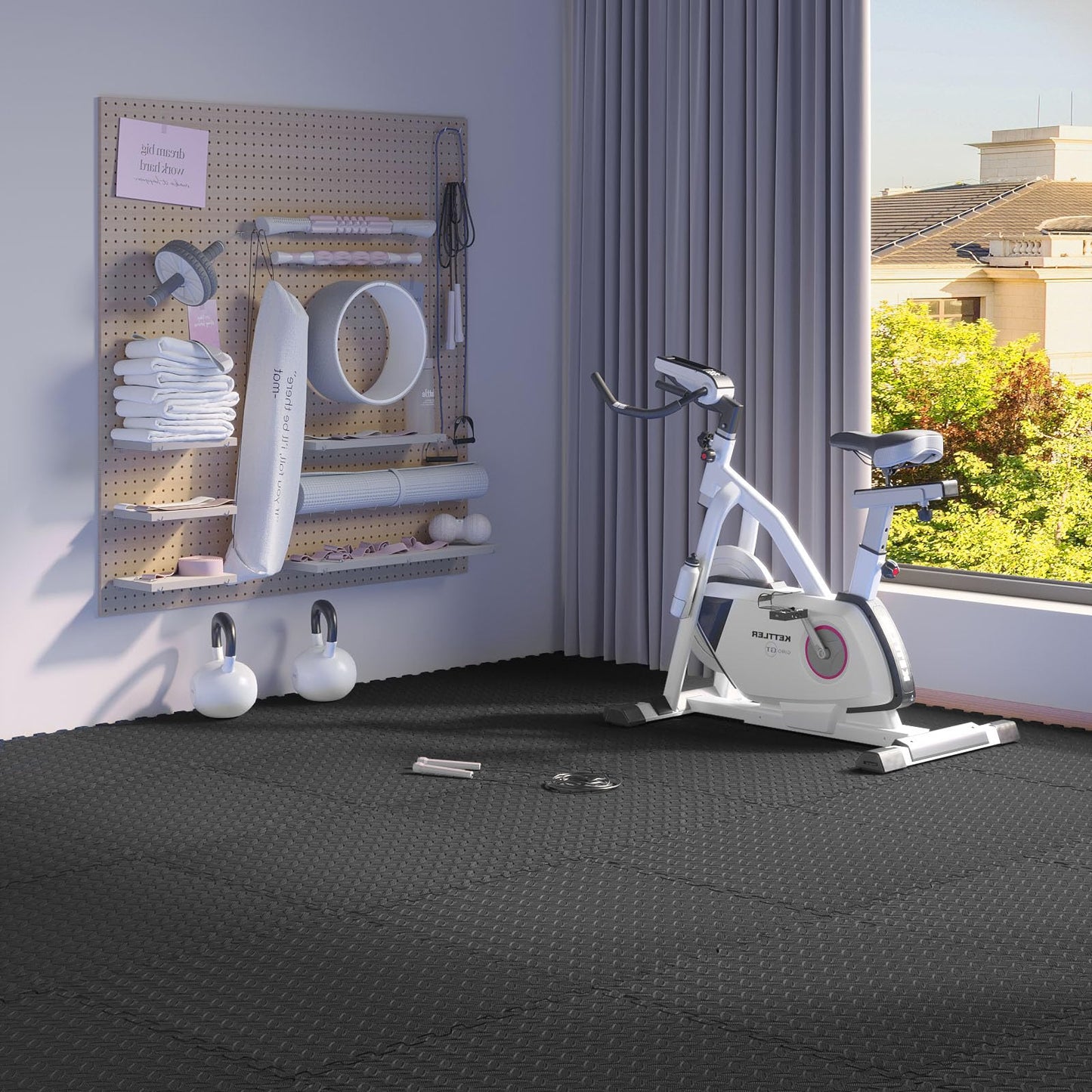 32 Pack 128 sqft Home Gym Mat, Puzzle Exercise Mat, EVA Interlocking Foam Floor Tiles for Home