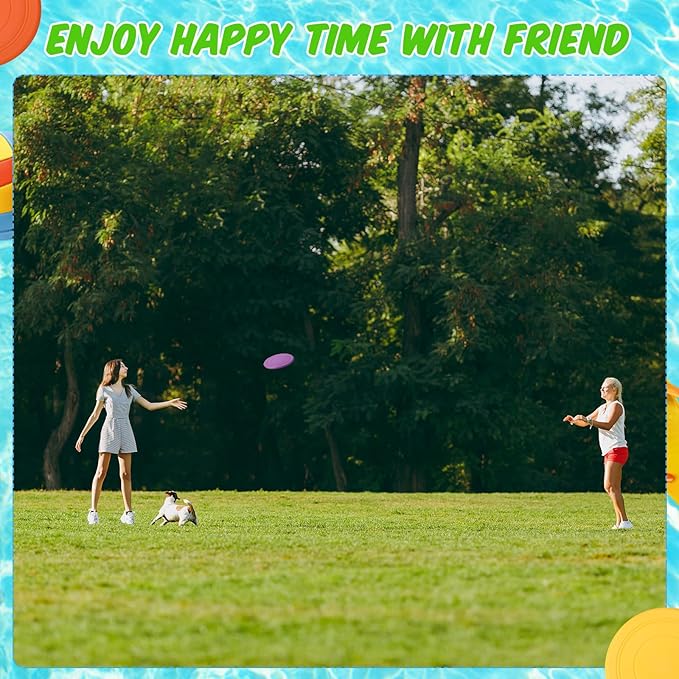 6 Pcs Kids Flying Disc 7 Inch Silicone Flying Disks Set for Kindergarten Outdoor Backyard Beach Lawn Park