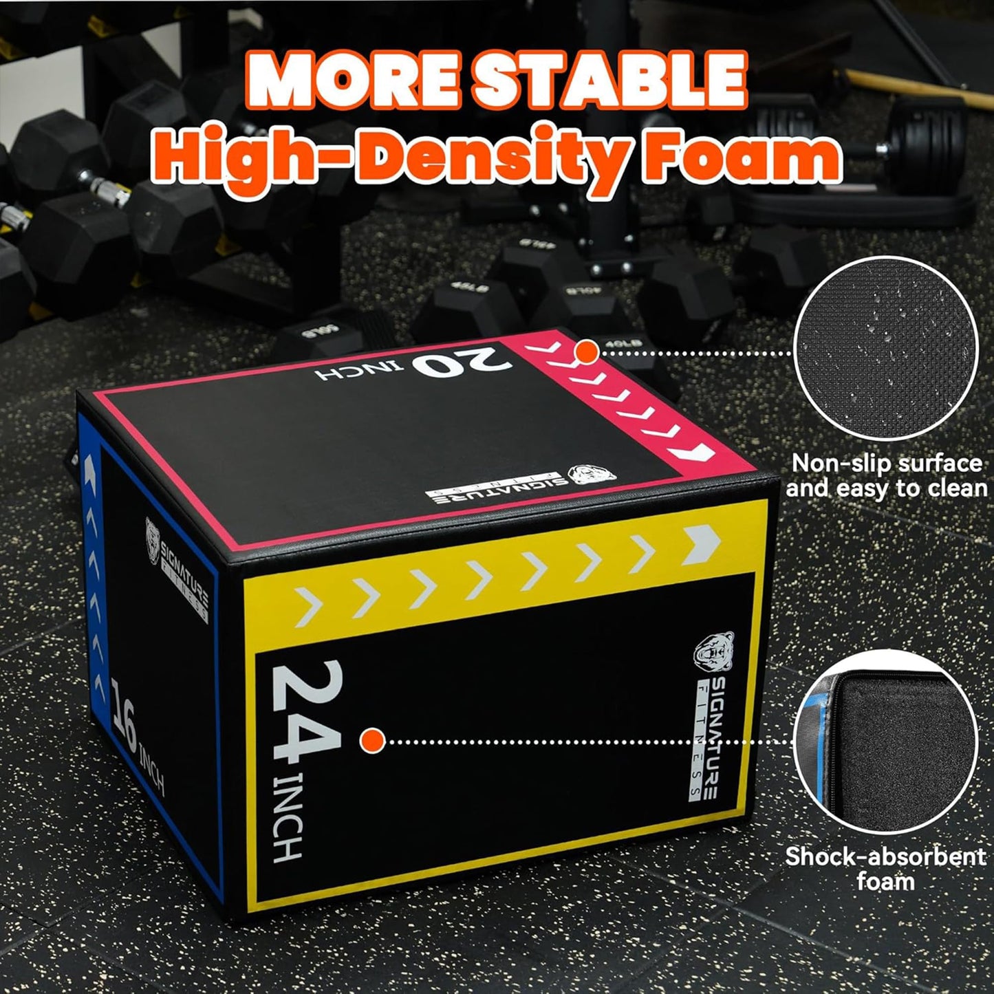 BalanceFrom 3-in-1 Foam Plyo Jump Box for Home Gym, Plyometric, HIIT and Strength Training