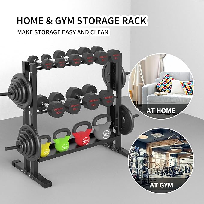 PPROIRON Dumbbell Rack, Heavy Duty Thickened with 1000Lbs Load Capacity, Extra Large Capacity Weight Rack for Dumbbells Kettlebells, Home Gym Storage, Floor Protective Weight Stand Holder (Rack Only)