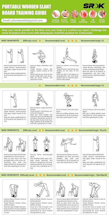 Portable Slant Board for Calf Stretching, 350 Lbs Weight Capacity, Adjustable Wooden Incline Board for Calf Stretcher, Physical Therapy Equipment for Leg, Knees, Heel, Ankle