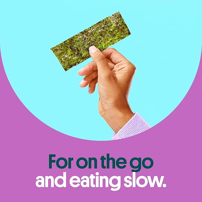 Gimme Seaweed Grab & Go Organic Premium Roasted Seaweed Snacks, Teriyaki, 5 Count Trayless, Keto, Vegan, Gluten-Free, Source of Omega3s and Iodine, Healthy On-The-Go Snack for Kids and Adults