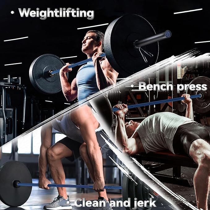 Barbell Bar for Weightlifting - 7FT Heavy Duty (1500LB/700LB), 4FT Short (500LB), 47" EZ Curl Bar - Fits 2" Standard Plates - Home Gym Strength Training