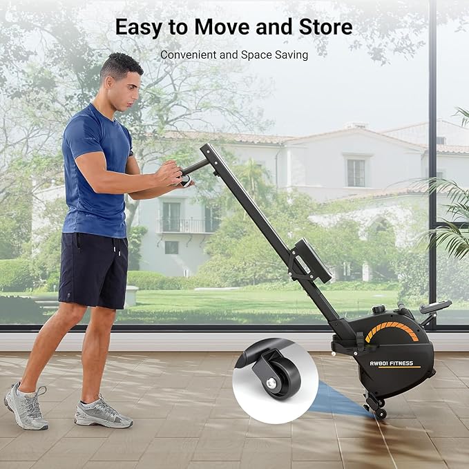 Dripex Rowing Machines for Home Use, Rowing Machine Magnetic Rower, 16 Levels of Workout Resistance, Max 350 LBS, Dual Slide Rail, Bluetooth App Compatible, LCD Monitor, Row Machine for Gym Exercise