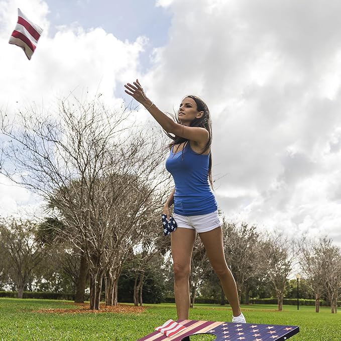 Cornhole Set, Regulation/Tailgate Size Cornhole Boards with 8 Bean Bags and Carrying Case, 4x2/3x2 Corn Hole Outdoor Game Toss Board for Adults Outside Activities