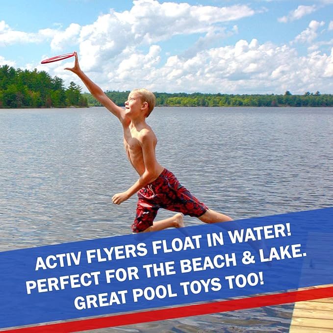 Activ Life Kid’s Flying Rings (2 Pack) They Fly Straight & Don’t Hurt, 80% Lighter Than Standard Rings - Replace Screen Time with Healthy Family Fun - Get Outside & Play