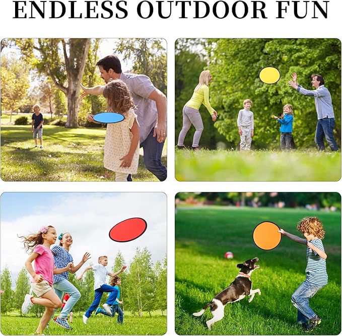 40 Pcs Foldable Flying Disc Fans Set Beach Flying Disc for Fun Birthday Party Foldable Frisbee for Summer Outdoor Activity Game