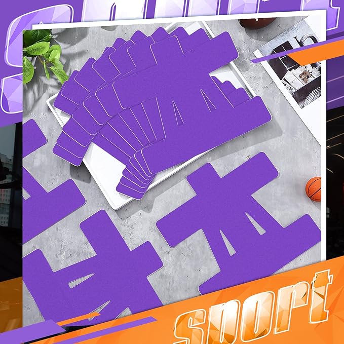 20 Count Kinesiology Tape for Shoulder Pain Relief Pre Cut Sports Waterproof Breathable Enhance Elastic Kinesiology Athletic Tape for Shoulder Support and Muscle Baseball Sports(Purple)