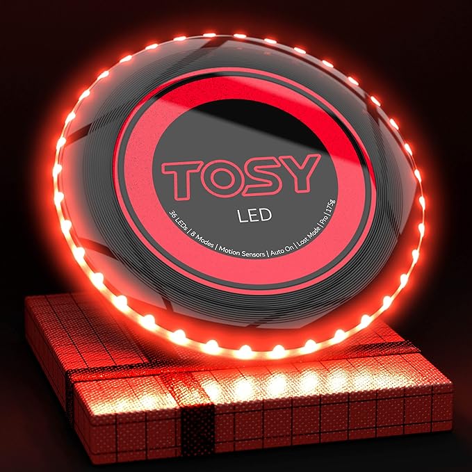 TOSY Bundle of 3-2X RGB Black + Red - Frisbee 108 LEDs, 16 Million Colors