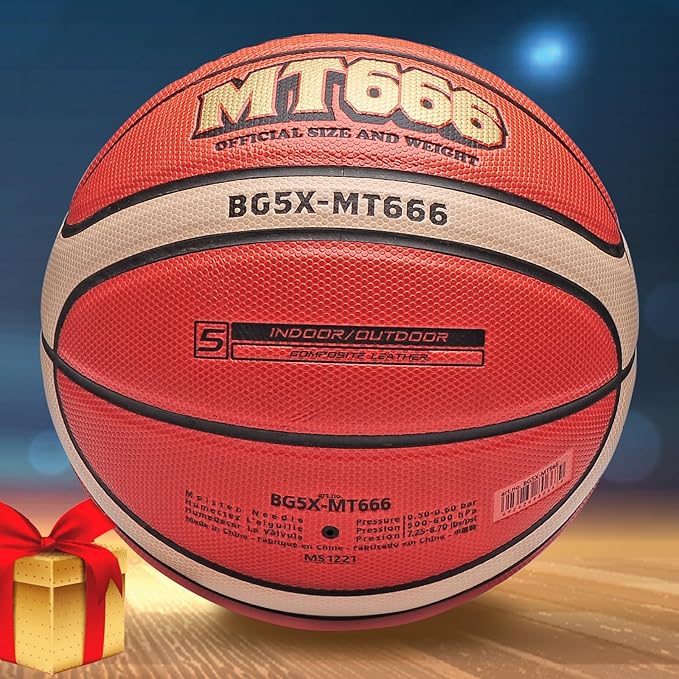 Training Soft Touch Rubber and Faux Leather Fighting Basketball, High Bounce Indoor Outdoor Basketball Gift