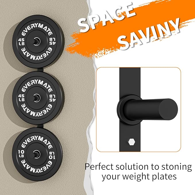 Weight Plate Storage Rack, Olympic Weight Plate Holder, Bumper Plate Storage, Home Gym Organizer